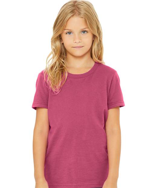 BELLA + CANVAS Youth Jersey Tee 3001Y - Berry