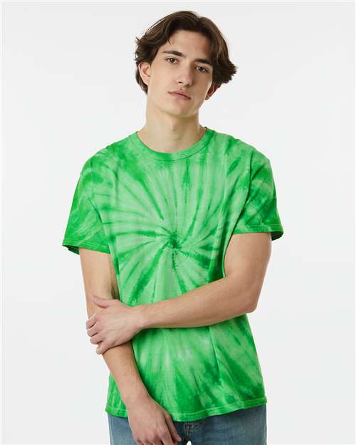 Dyenomite Cyclone Pinwheel Tie-Dyed T-Shirt 200CY - Kelly
