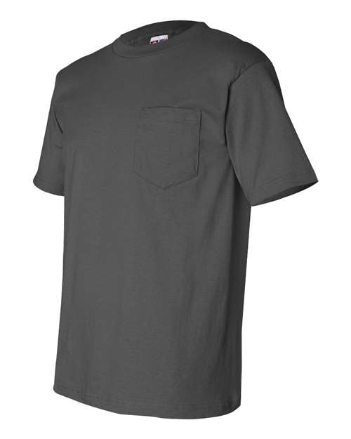 Bayside USA-Made Pocket T-Shirt 7100 - Charcoal