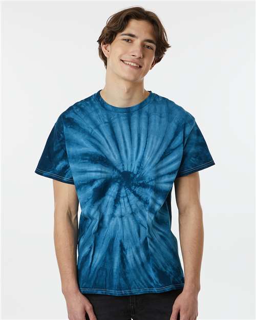 Dyenomite Cyclone Pinwheel Tie-Dyed T-Shirt 200CY - Navy