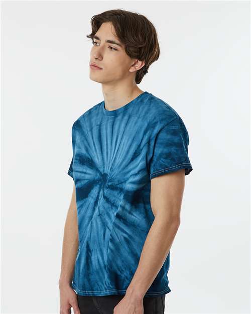 Dyenomite Cyclone Pinwheel Tie-Dyed T-Shirt 200CY - Navy