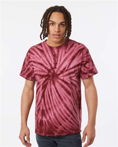 Dyenomite Cyclone Pinwheel Tie-Dyed T-Shirt 200CY - Maroon