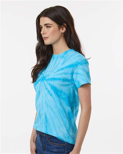 Dyenomite Cyclone Pinwheel Tie-Dyed T-Shirt 200CY - Turquoise