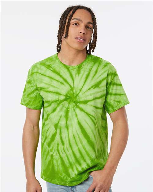 Dyenomite Cyclone Pinwheel Tie-Dyed T-Shirt 200CY - Lime