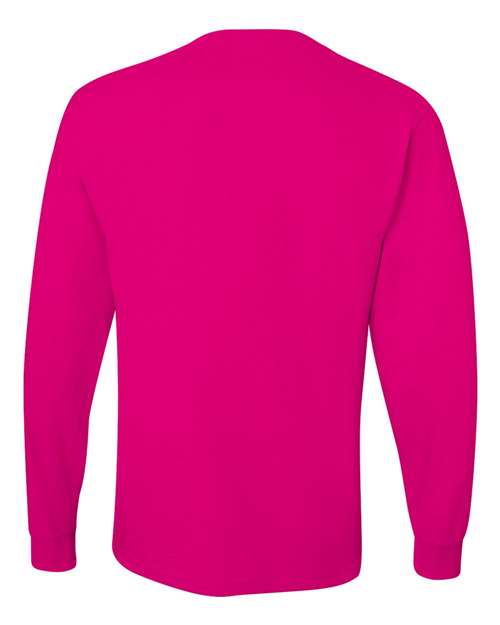 JERZEES Dri-Power® Long Sleeve 50/50 T-Shirt 29LSR - Cyber Pink