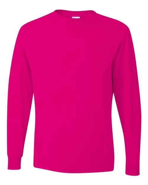 JERZEES Dri-Power® Long Sleeve 50/50 T-Shirt 29LSR - Cyber Pink