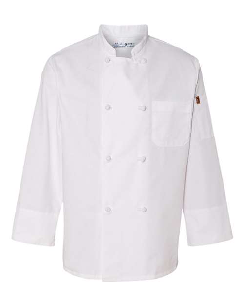 Chef Designs Eight Knot Button Chef Coat with Thermometer Pocket 0414