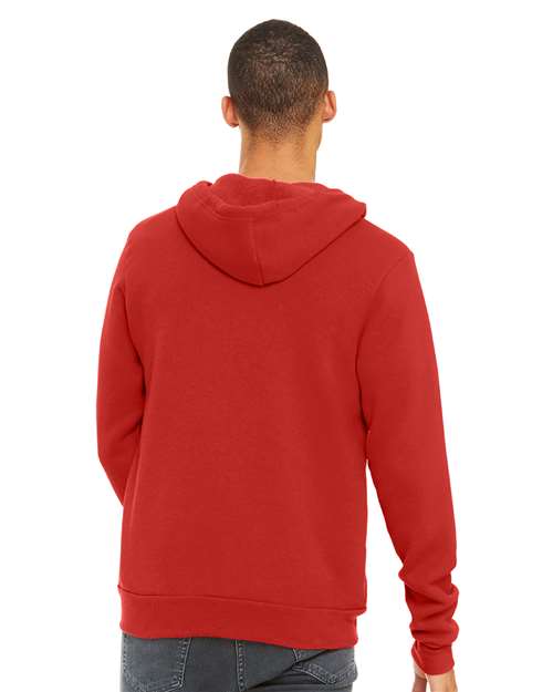 BELLA + CANVAS Sponge Fleece Full-Zip Hoodie 3739 - Red
