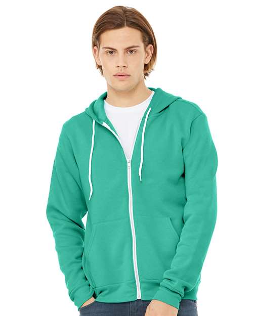 BELLA + CANVAS Sponge Fleece Full-Zip Hoodie 3739 - Teal