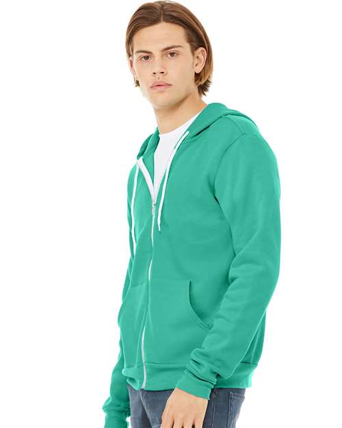 BELLA + CANVAS Sponge Fleece Full-Zip Hoodie 3739 - Teal