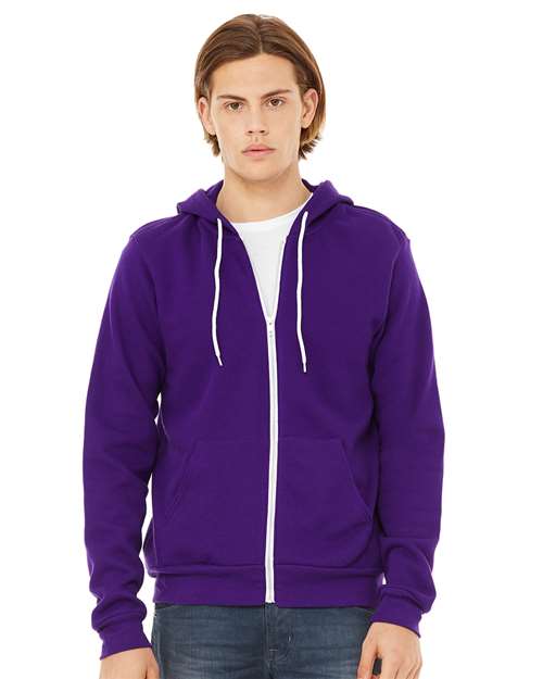 BELLA + CANVAS Sponge Fleece Full-Zip Hoodie 3739 - Team Purple