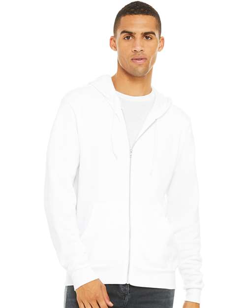BELLA + CANVAS Sponge Fleece Full-Zip Hoodie 3739 - White
