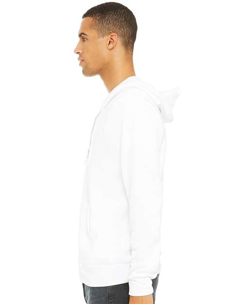 BELLA + CANVAS Sponge Fleece Full-Zip Hoodie 3739 - White
