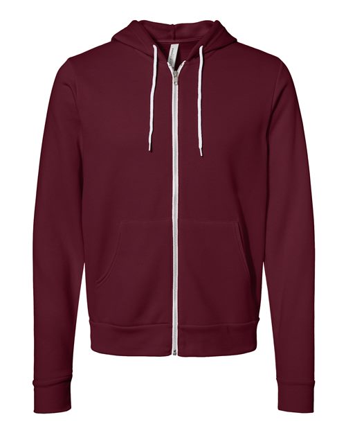 BELLA + CANVAS Sponge Fleece Full-Zip Hoodie 3739 - Maroon
