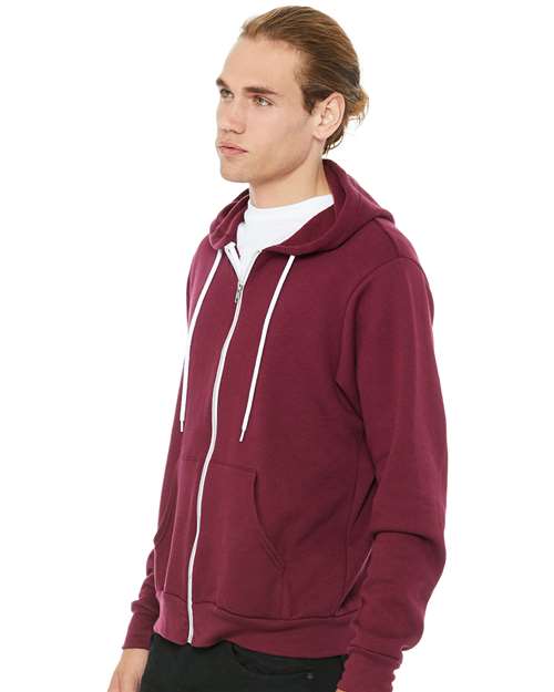 BELLA + CANVAS Sponge Fleece Full-Zip Hoodie 3739 - Maroon