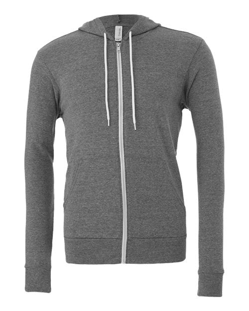 BELLA + CANVAS Sponge Fleece Full-Zip Hoodie 3739 - Deep Heather
