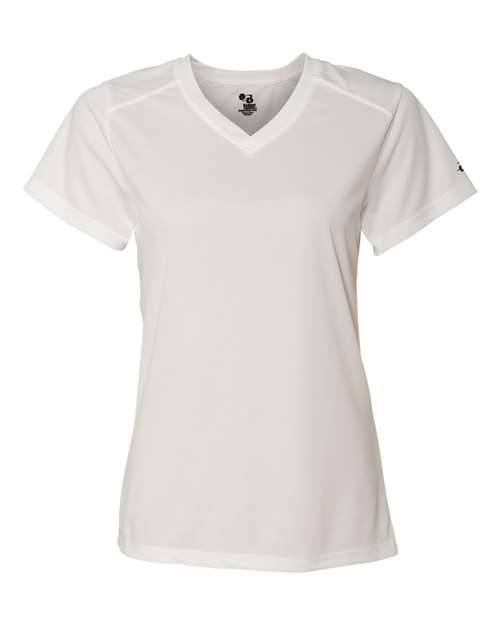 Badger Women’s B-Core V-Neck T-Shirt 4162 - White