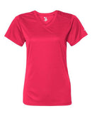 Badger Women’s B-Core V-Neck T-Shirt 4162 - Hot Coral