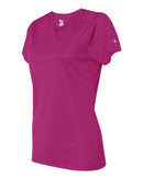 Badger Women’s B-Core V-Neck T-Shirt 4162 - Hot Pink