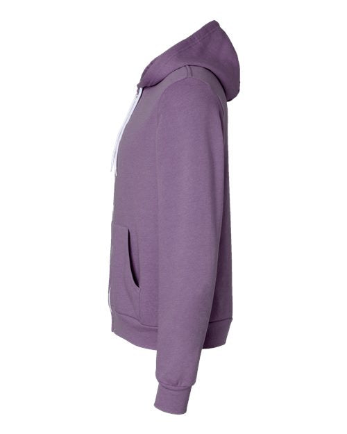 BELLA + CANVAS Sponge Fleece Full-Zip Hoodie 3739 - Heather Team Purple