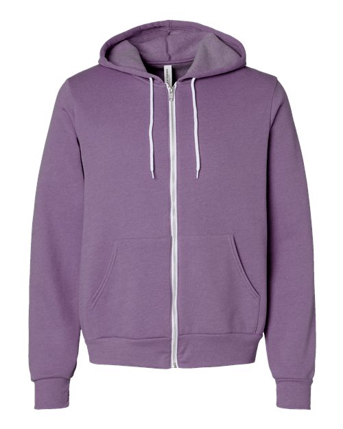 BELLA + CANVAS Sponge Fleece Full-Zip Hoodie 3739 - Heather Team Purple