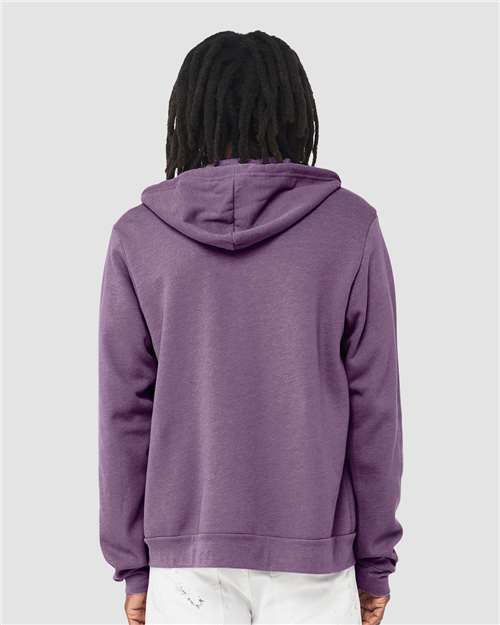 BELLA + CANVAS Sponge Fleece Full-Zip Hoodie 3739 - Heather Team Purple