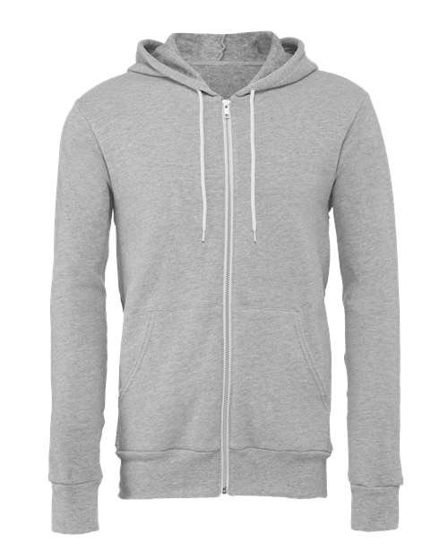 BELLA + CANVAS Sponge Fleece Full-Zip Hoodie 3739 - Athletic Heather