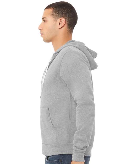 BELLA + CANVAS Sponge Fleece Full-Zip Hoodie 3739 - Athletic Heather