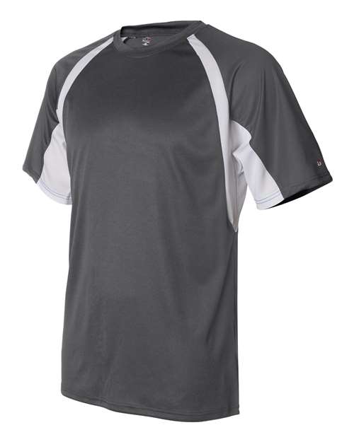 Badger B-Core Hook T-Shirt 4144 - Graphite/ White
