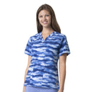 Women's V-Neck Print Scrub Top. Live Chat for Bulk Discounts