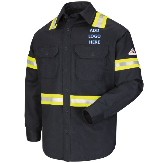 Bulwark [SLDT] Men's Midweight FR Enhanced Visibility Uniform Shirt. Live Chat for Bulk Discounts.