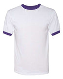 Augusta Sportswear 50/50 Ringer T-Shirt 710 - White/ Purple