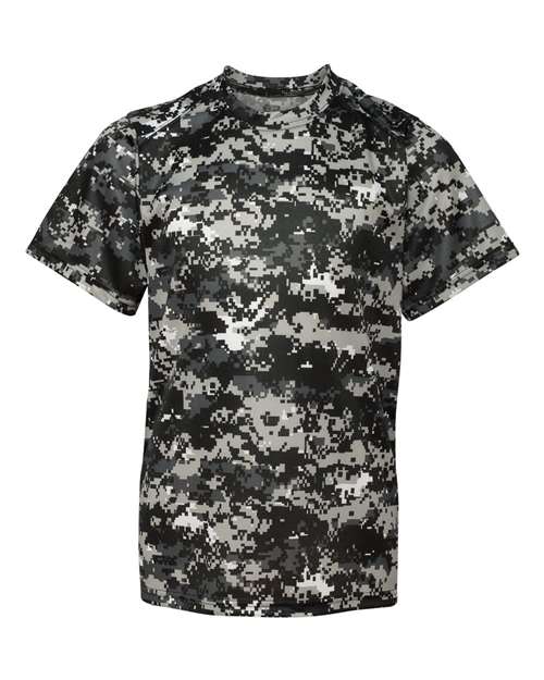 Badger Youth Digital Camo T-Shirt 2180 - Black Digital