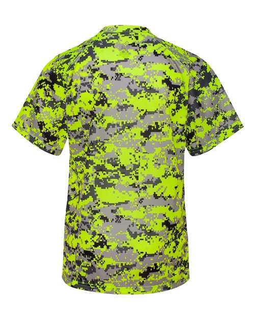 Badger Youth Digital Camo T-Shirt 2180 - Safety Yellow Digital