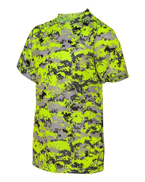 Badger Youth Digital Camo T-Shirt 2180 - Safety Yellow Digital