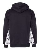 Badger Digital Camo Colorblock Performance Fleece Hooded Sweatshirt 1464 - Black/ White