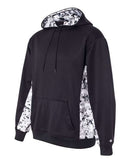 Badger Digital Camo Colorblock Performance Fleece Hooded Sweatshirt 1464 - Black/ White