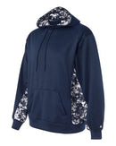 Badger Digital Camo Colorblock Performance Fleece Hooded Sweatshirt 1464 - Navy/ Navy