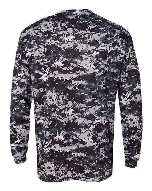 Badger Digital Camo Long Sleeve T-Shirt 4184 - Black Digital