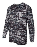 Badger Digital Camo Long Sleeve T-Shirt 4184 - Black Digital
