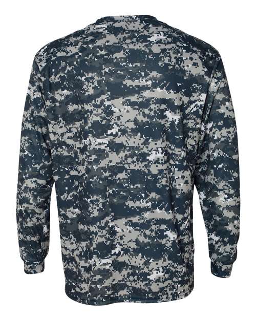 Badger Digital Camo Long Sleeve T-Shirt 4184 - Navy Digital