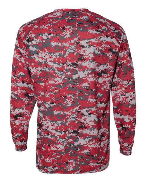 Badger Digital Camo Long Sleeve T-Shirt 4184 - Red Digital