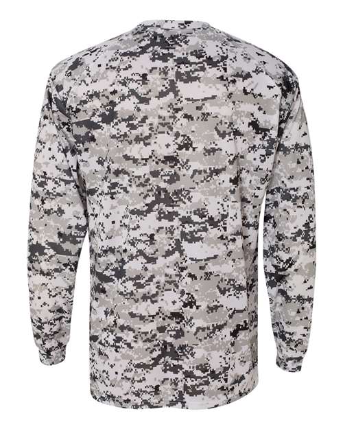 Badger Digital Camo Long Sleeve T-Shirt 4184 - White Digital