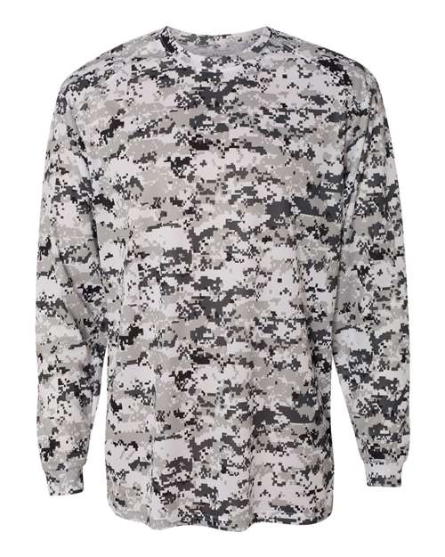 Badger Digital Camo Long Sleeve T-Shirt 4184 - White Digital