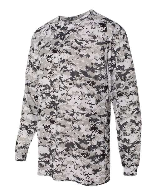 Badger Digital Camo Long Sleeve T-Shirt 4184 - White Digital