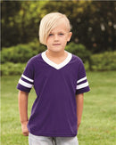 Augusta Sportswear Youth V-Neck Jersey with Striped Sleeves 361