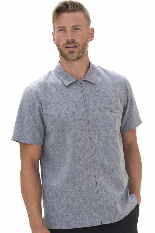 Edwards Mens V-Neck Zip Service Shirt [#4281].  Live Chat for Bulk Discounts