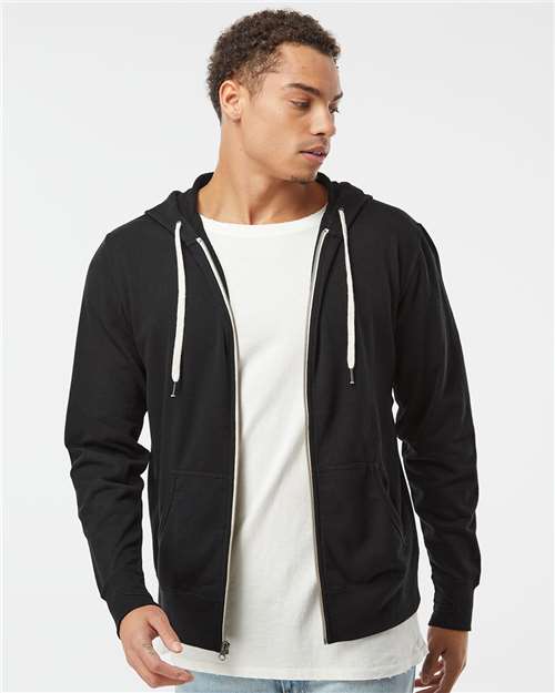 Independent Trading Co. Heathered French Terry Full-Zip Hooded Sweatshirt PRM90HTZ