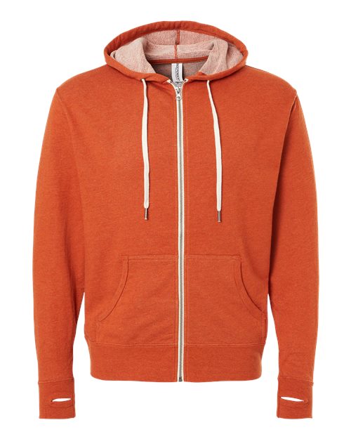 Independent Trading Co. Heathered French Terry Full-Zip Hooded Sweatshirt PRM90HTZ