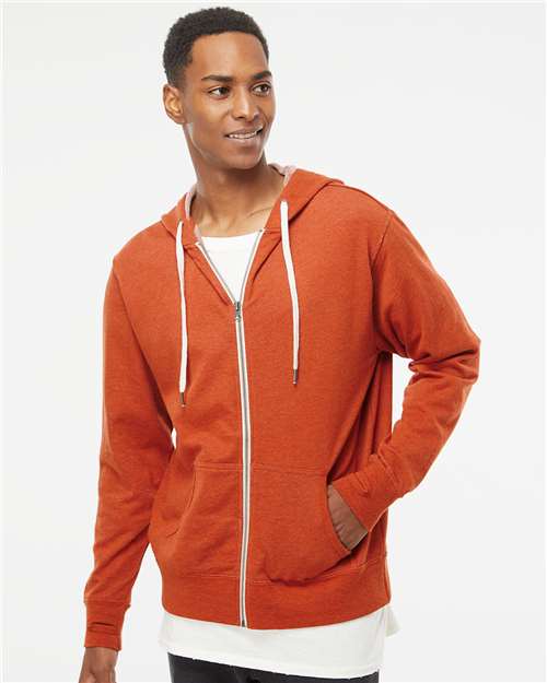 Independent Trading Co. Heathered French Terry Full-Zip Hooded Sweatshirt PRM90HTZ